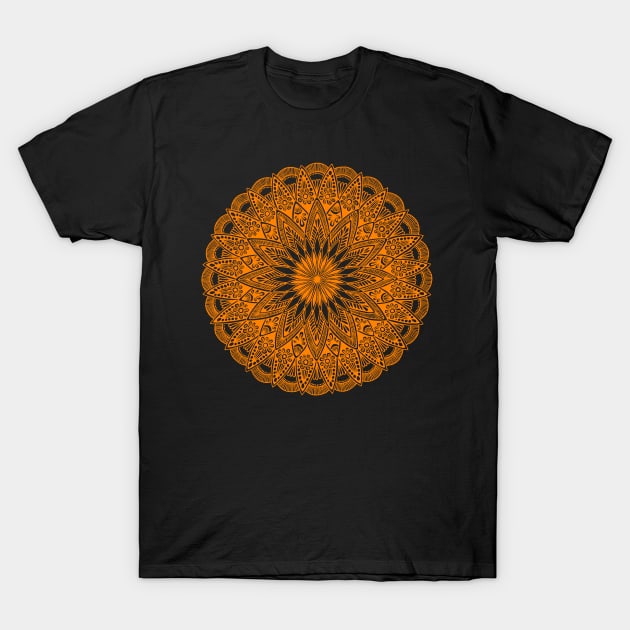 Mandala (orange) T-Shirt by calenbundalas